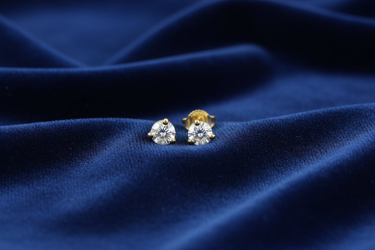 14K YG 0.40ctw SI, H-I Diamond Martini style Studs