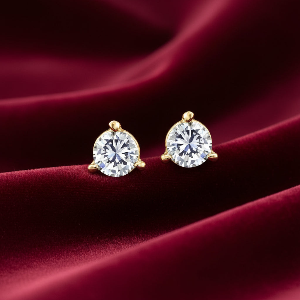14K YG .22ctw I1 G-I CDN Diamond Stud Earrings