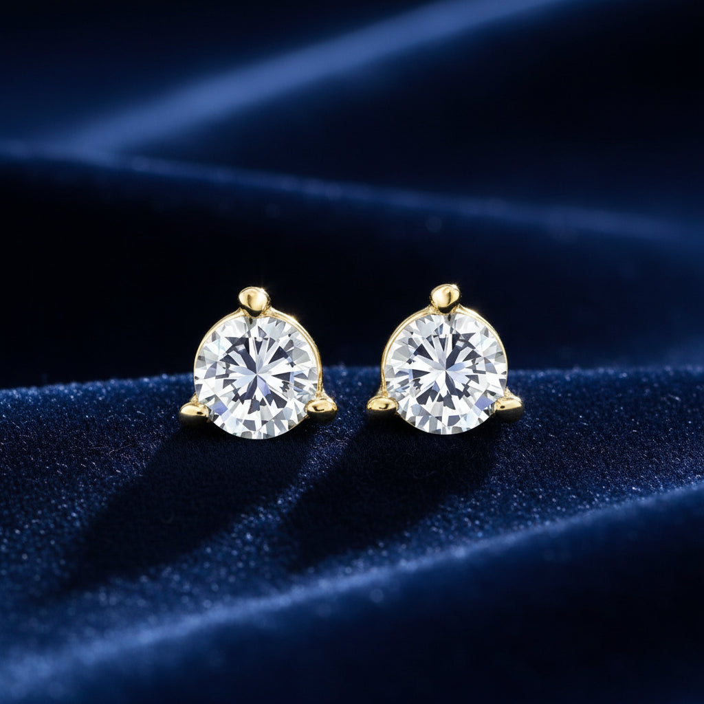 14K YG .31ctw I1 G-I CDN Diamond Stud Earrings
