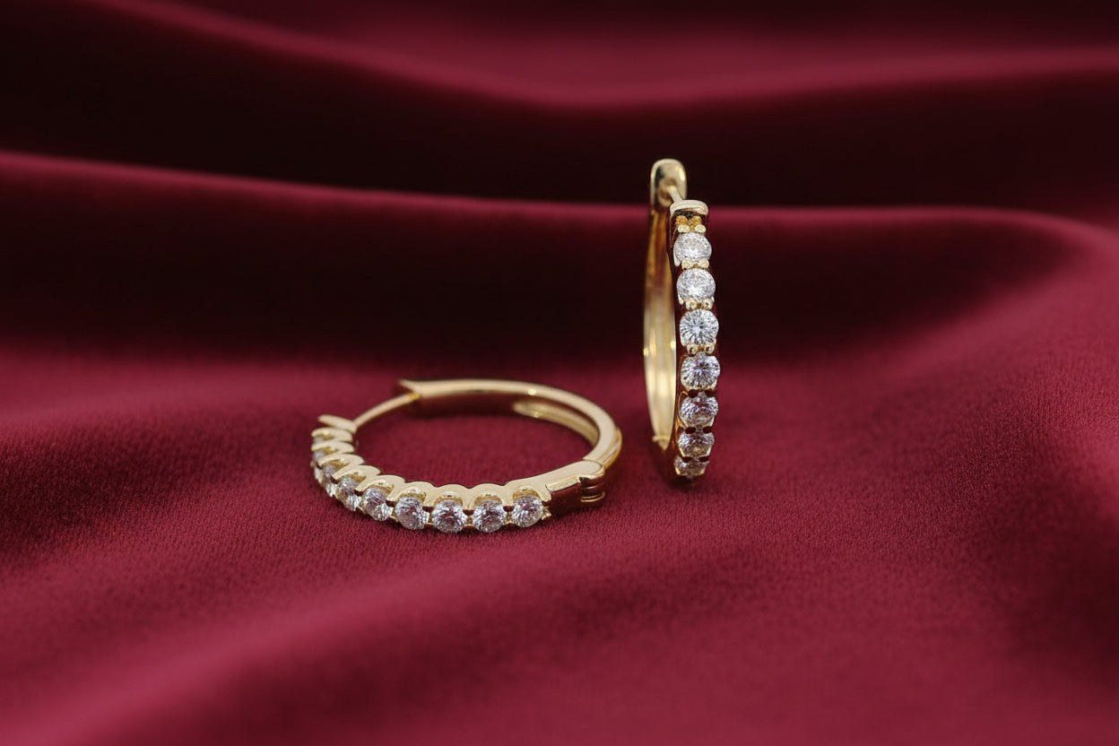 10K YG 0.50ctw VS2,F Lab Grown Diamond Hoops "Love Grown"