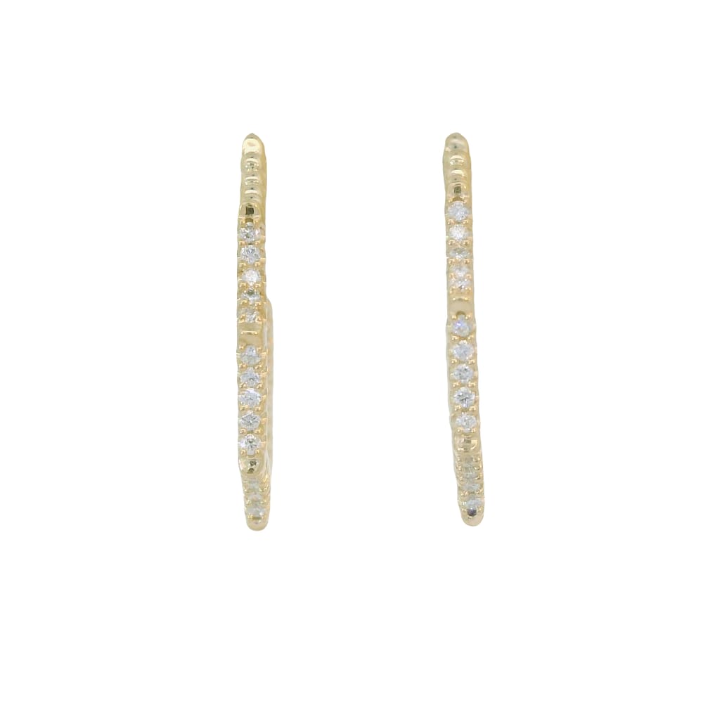 10K YG 0.15ctw VS2,F Lab Grown Diamond 3/4 Hoops w/ Posts "Luxe"