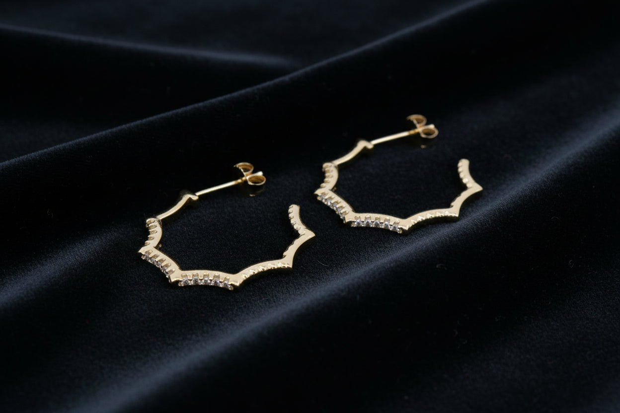 10K YG 0.15ctw VS2,F Lab Grown Diamond 3/4 Hoops w/ Posts "Luxe"