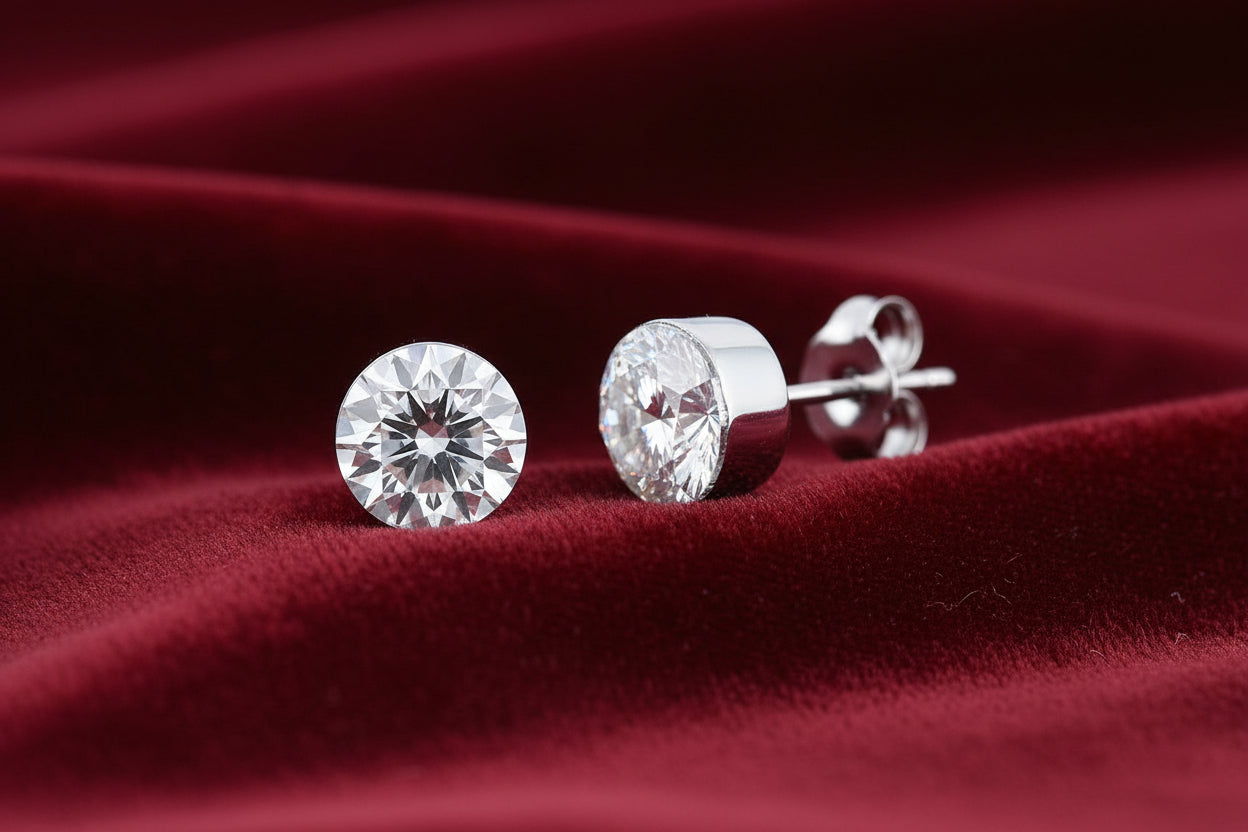 14K WG 2.13ctw RB Lab Grown Diamond Studs