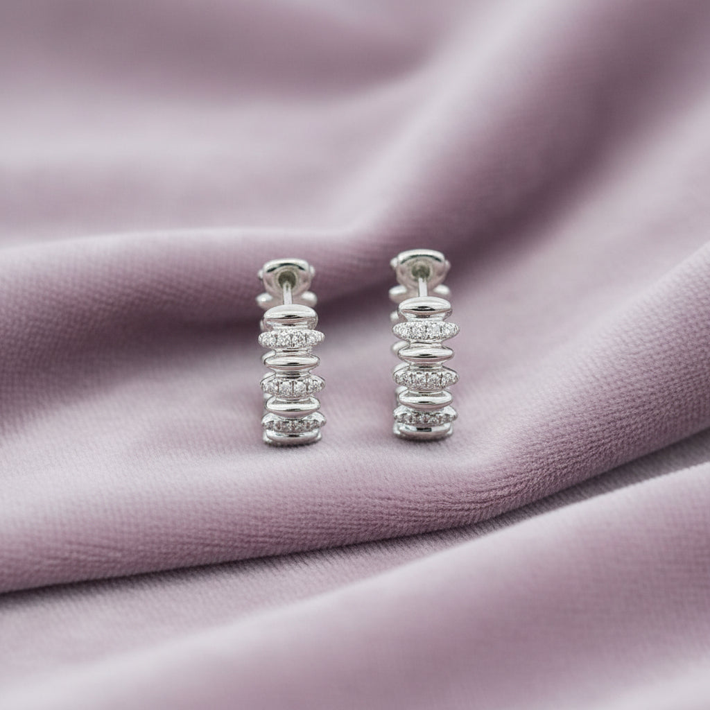 14K WG 0.07ctw Diamond Huggies