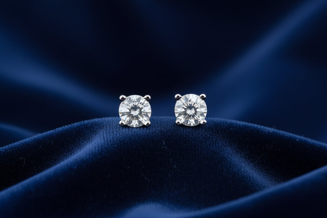 10K WG 0.03CTW Illusion Diamond Studs