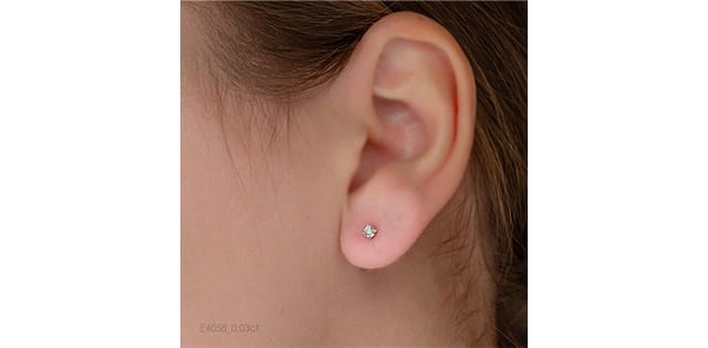 10K WG 0.03CTW Illusion Diamond Studs