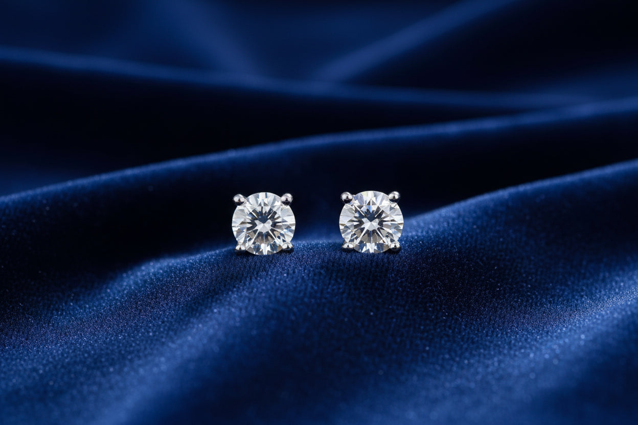 10K WG 0.03CTW Illusion Diamond Stud Earrings