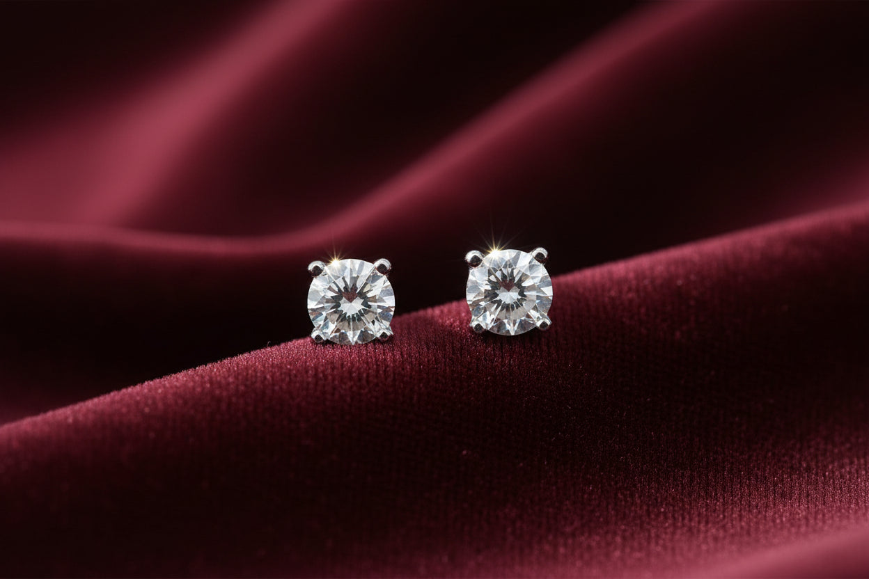10K WG 0.05CTW Illusion Diamond Stud Earrings