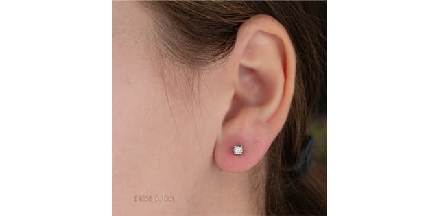 10K WG 0.10CTW Illusion Diamond Stud Earrings
