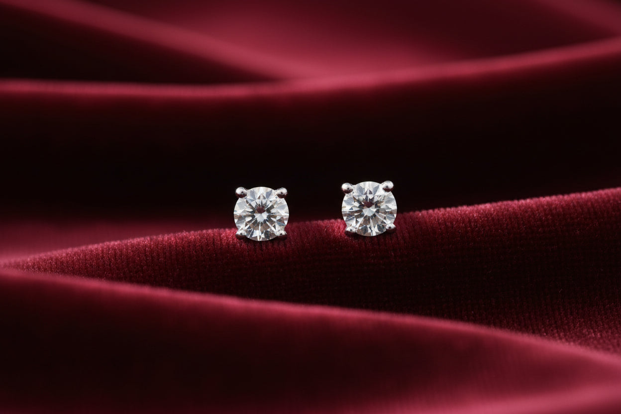10K WG 0.15CTW Illusion Diamond Stud Earrings