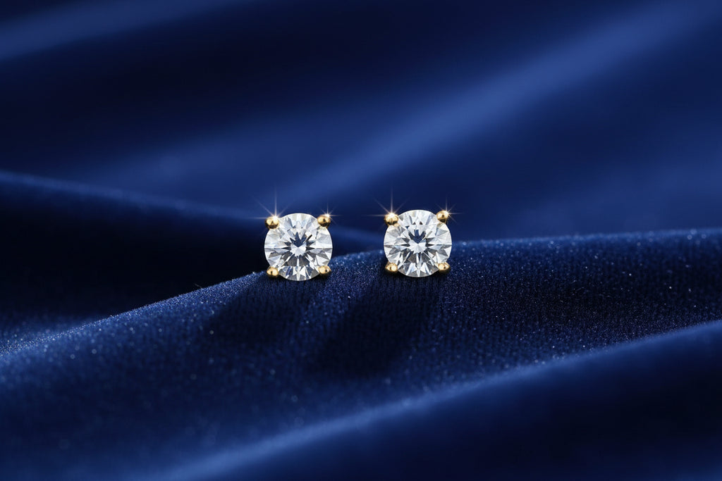 10K YG/WG 0.10CTW Illusion Diamond Stud Earrings