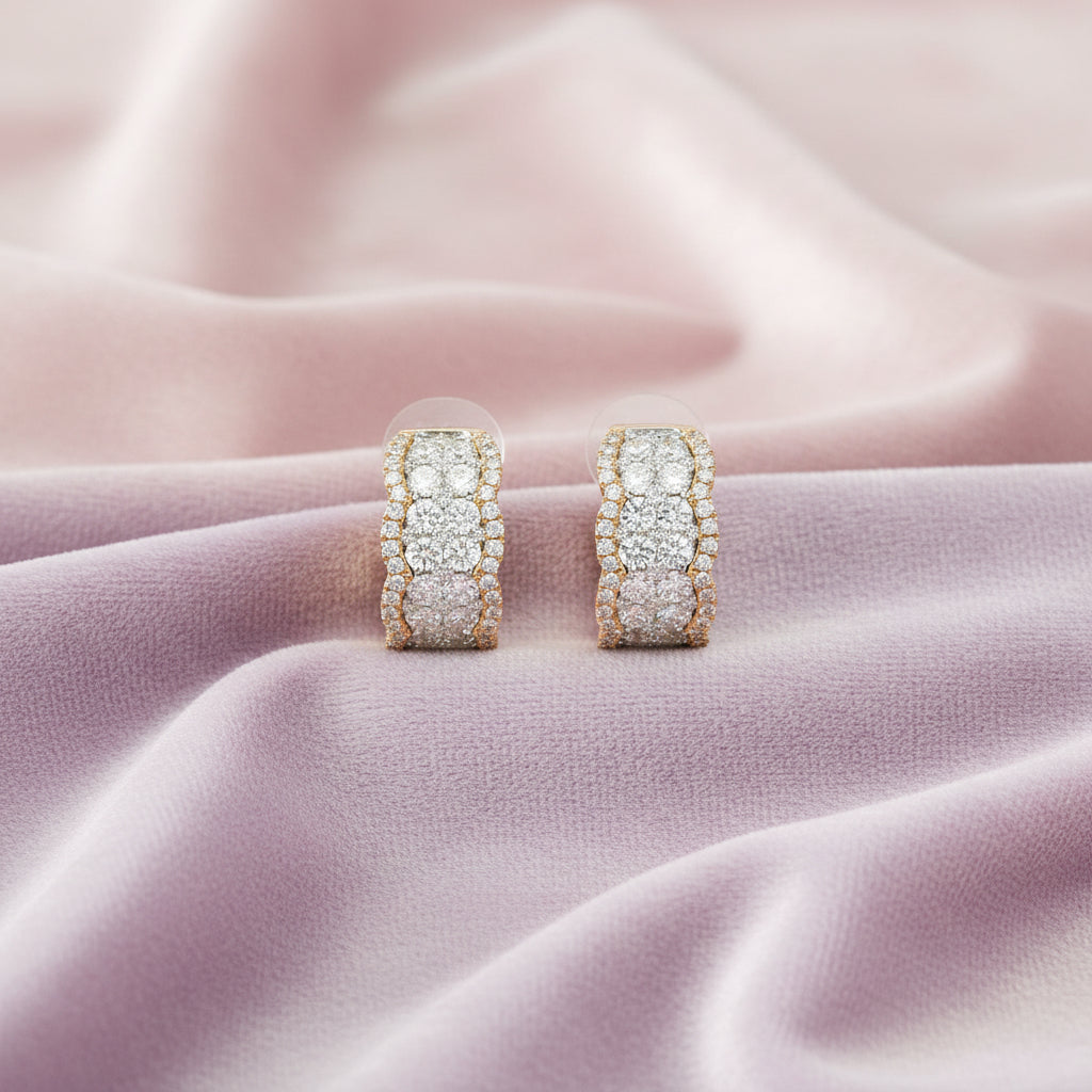 14K WG/RG 2.42TW DIAMOND HUGGIES