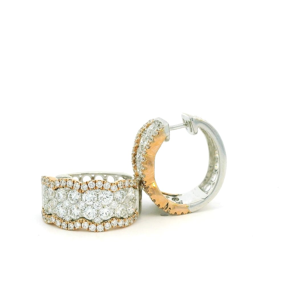 14K WG/RG 2.42TW DIAMOND HUGGIES