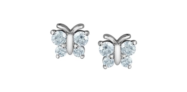 10K WG 0.33ctw VS,EF RB Lab Grown Diamond Butterfly Studs