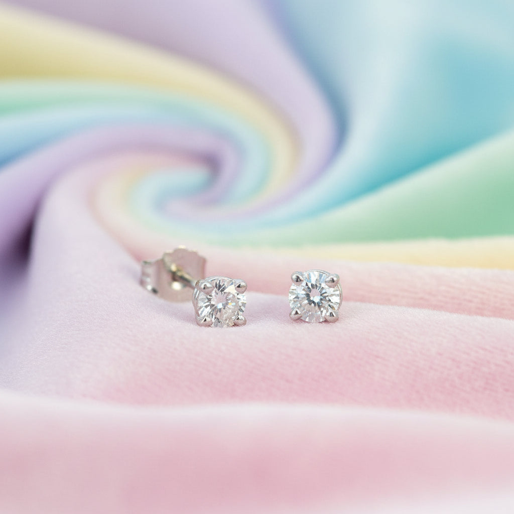 10K white gold 0.30ctw lab grown diamond studs