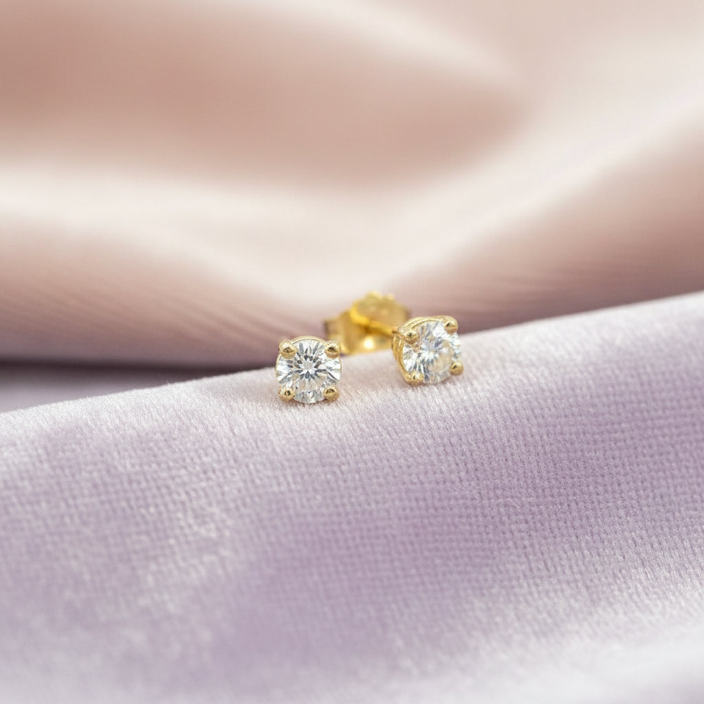 10K yellow gold 0.30ctw lab grown diamond studs