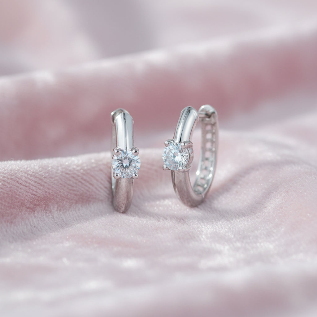 10K White Gold 0.40ctw Lab Diamond Huggies
