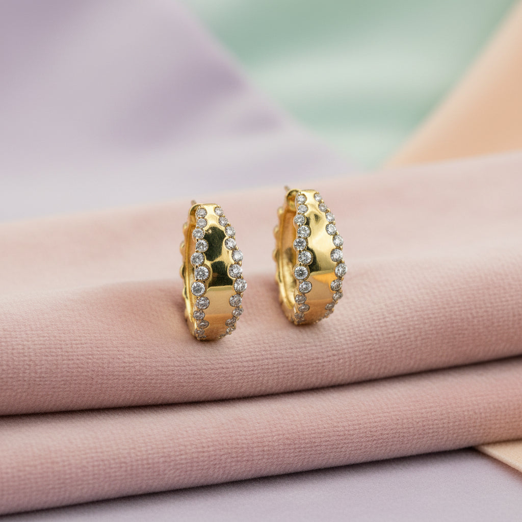 18K Yellow gold diamond earrings