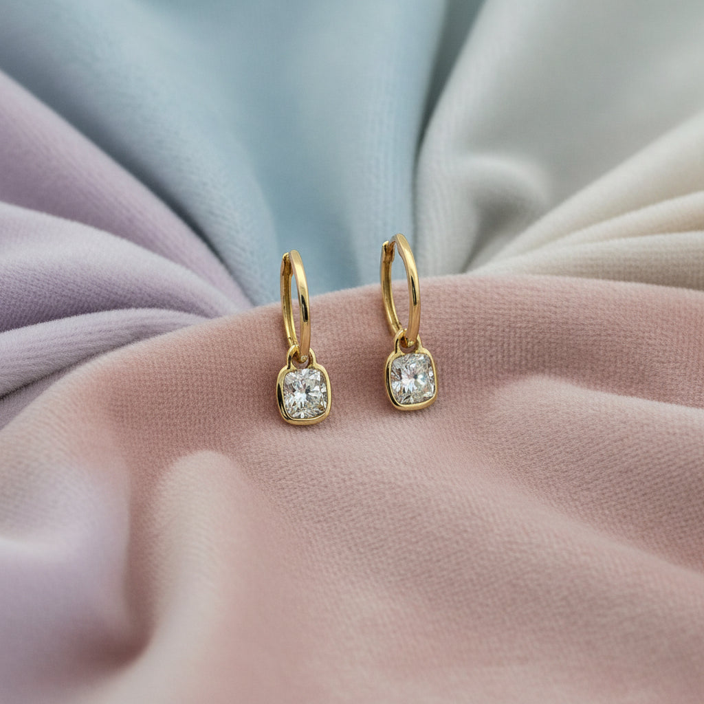 14K Yellow gold pear shaped lab diamond dangle earrings (copy)