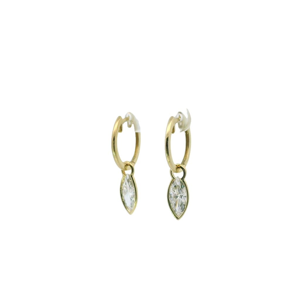14K Yellow gold emerald cut lab diamond dangle earrings (copy)