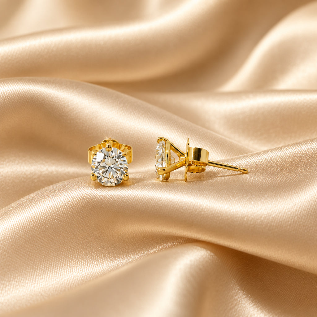 10K Yellow gold lab diamond studs