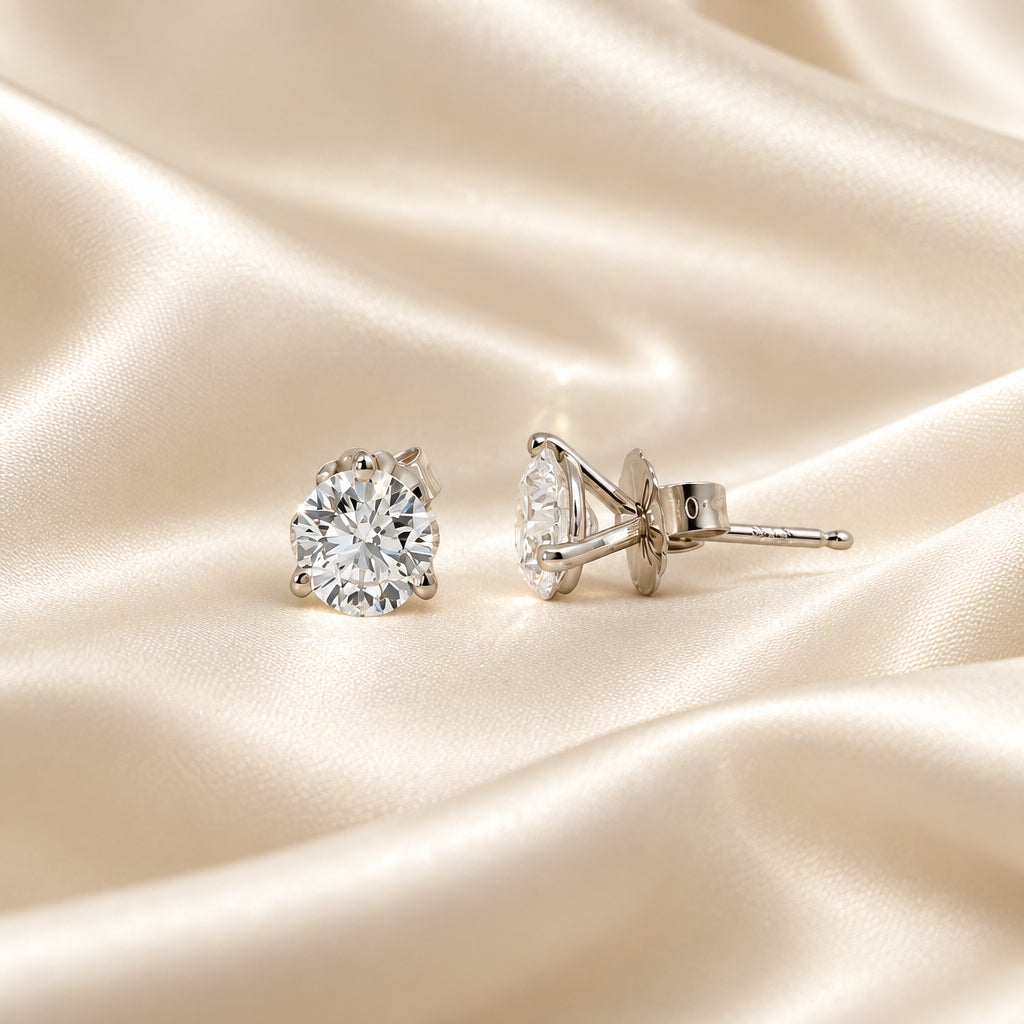 10K White gold martini set lab diamond studs (copy)