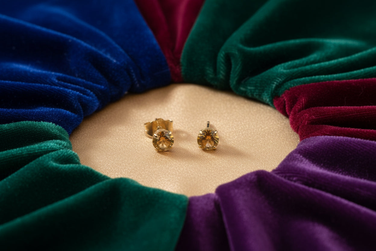 14K YG CITRINE STUDS