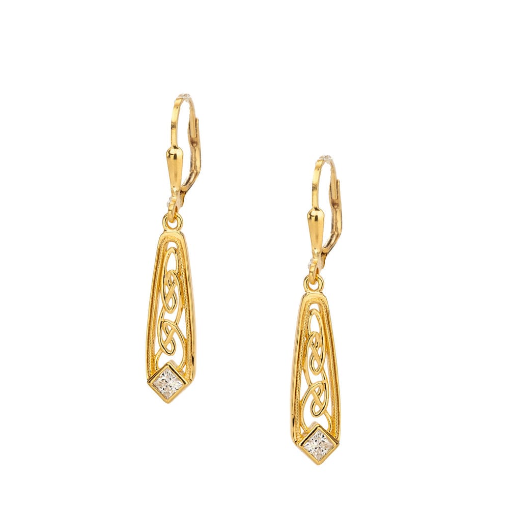24k Vermeil over Silver Window to the Soul Earrings Moissanite