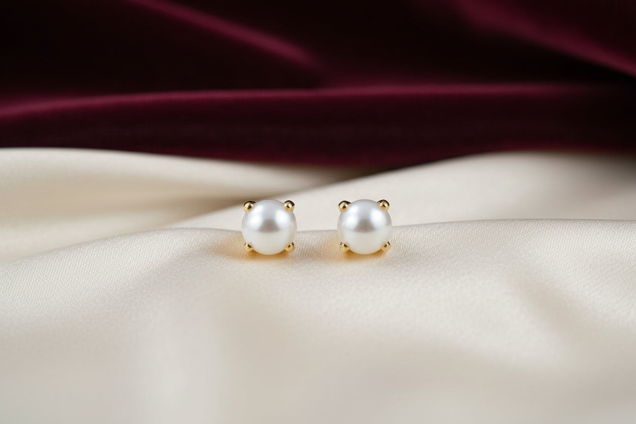 10K YG PEARL STUDS