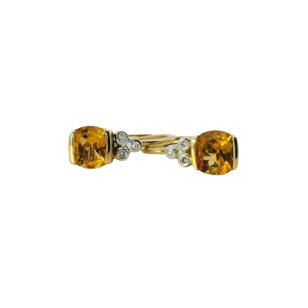 10K Yellow gold Citrine and Diamond earrings