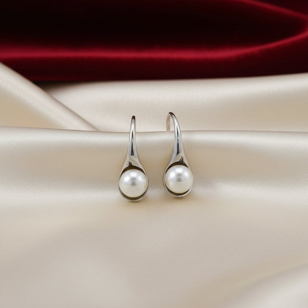 925 SILVER FRESH WATER PEARL DROP STYLE EARRINGS