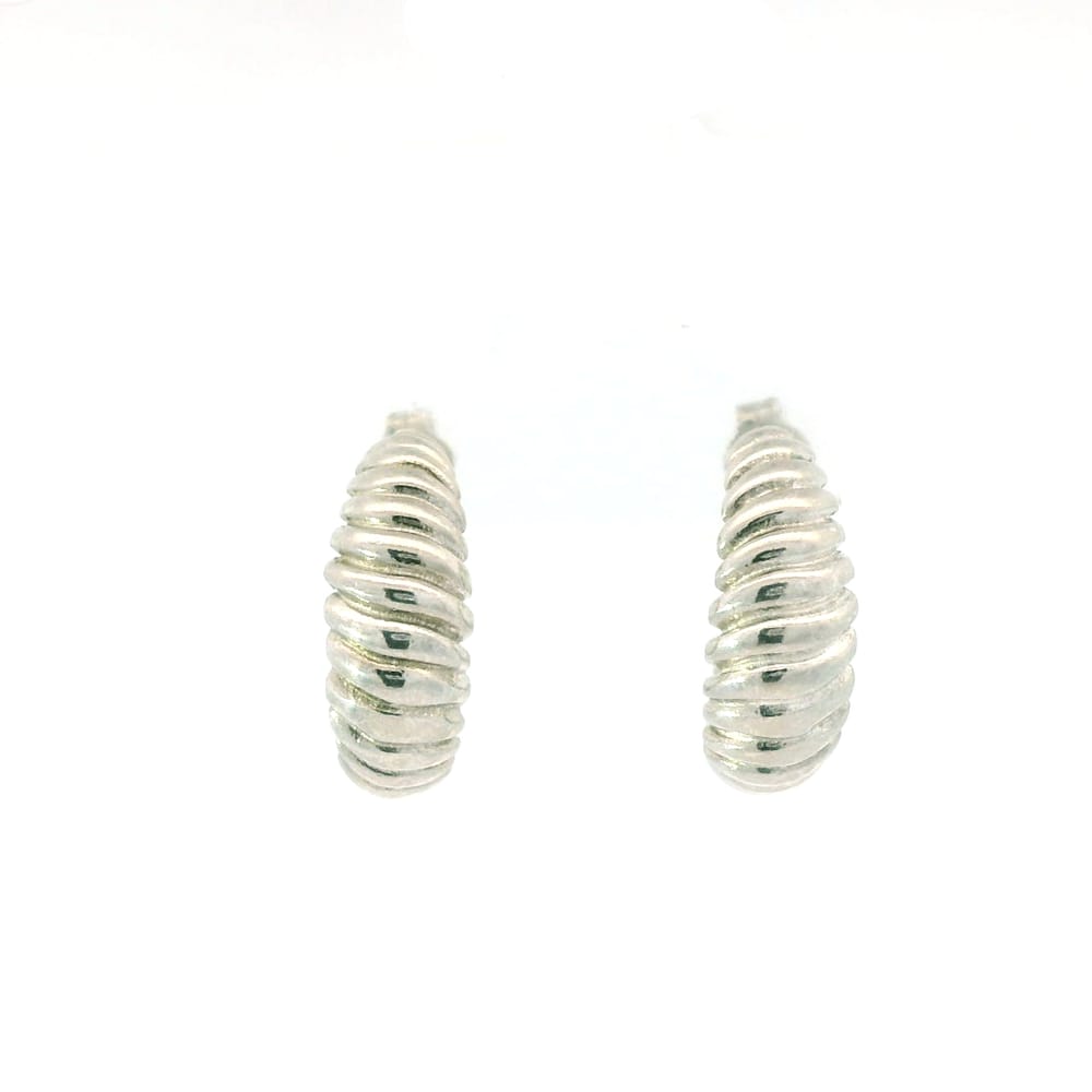 SS RHD TWISTED TAPERED SEMI HOOP STUDS