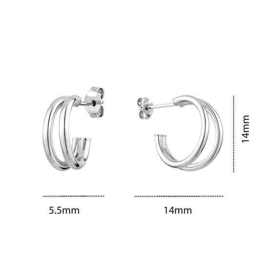SS RHD DOUBLE HOOP EARRINGS