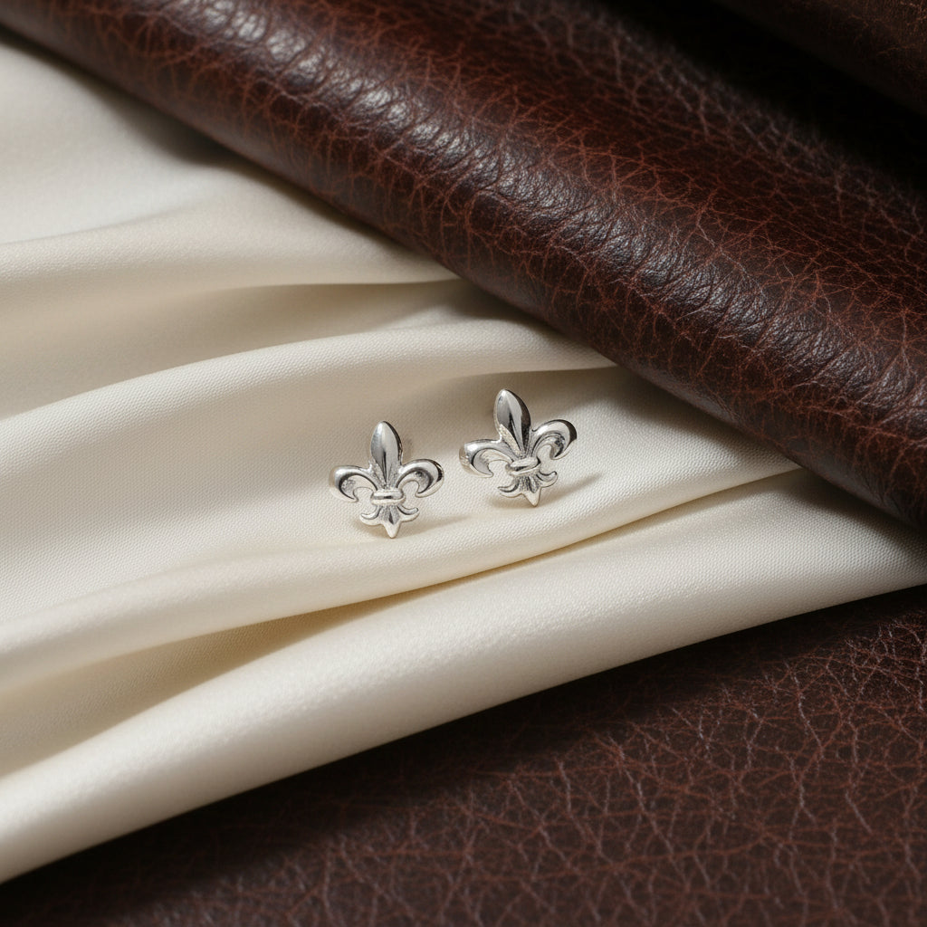 SS RHD FLEUR DE LIS STUD EARRINGS