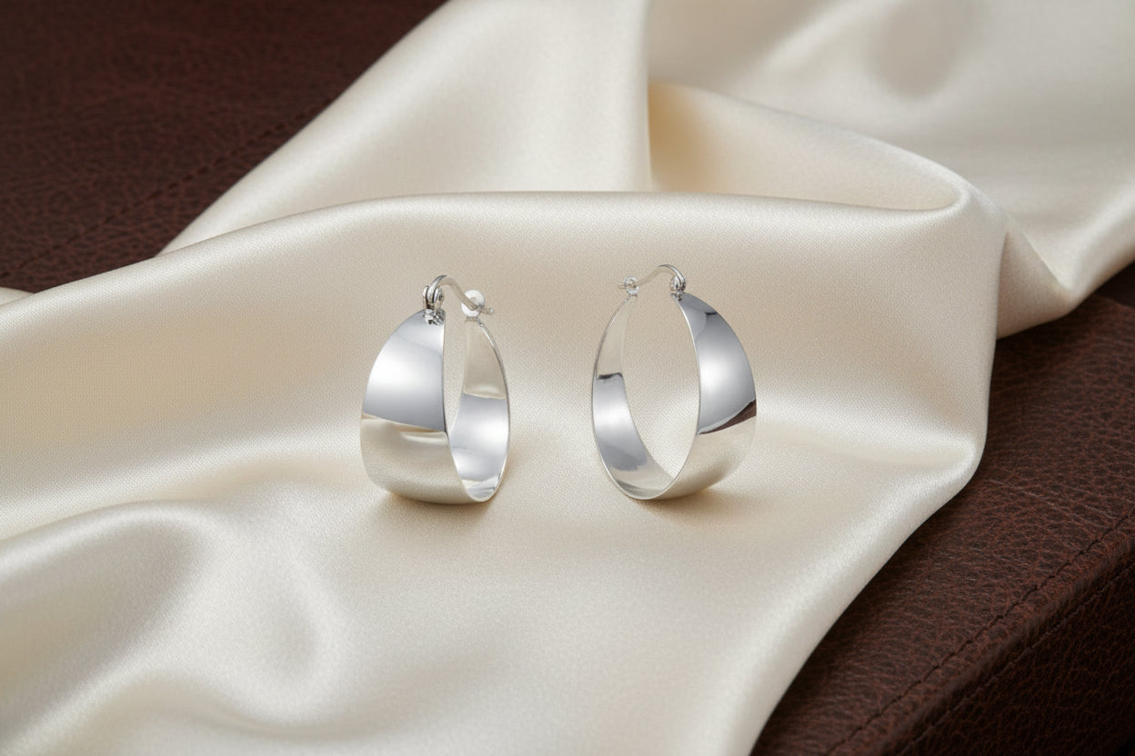 SS RHD WIDE TAPERED HOOPS 20MM