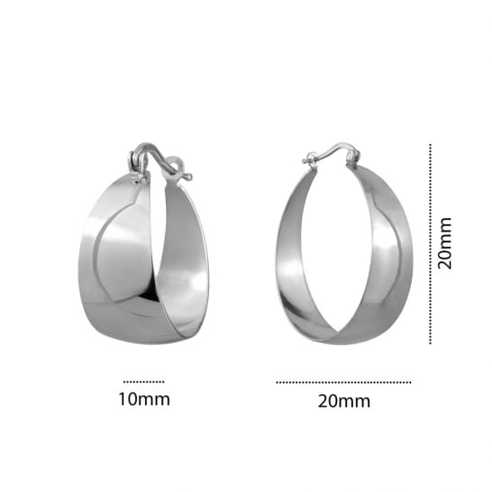 SS RHD WIDE TAPERED HOOPS 20MM