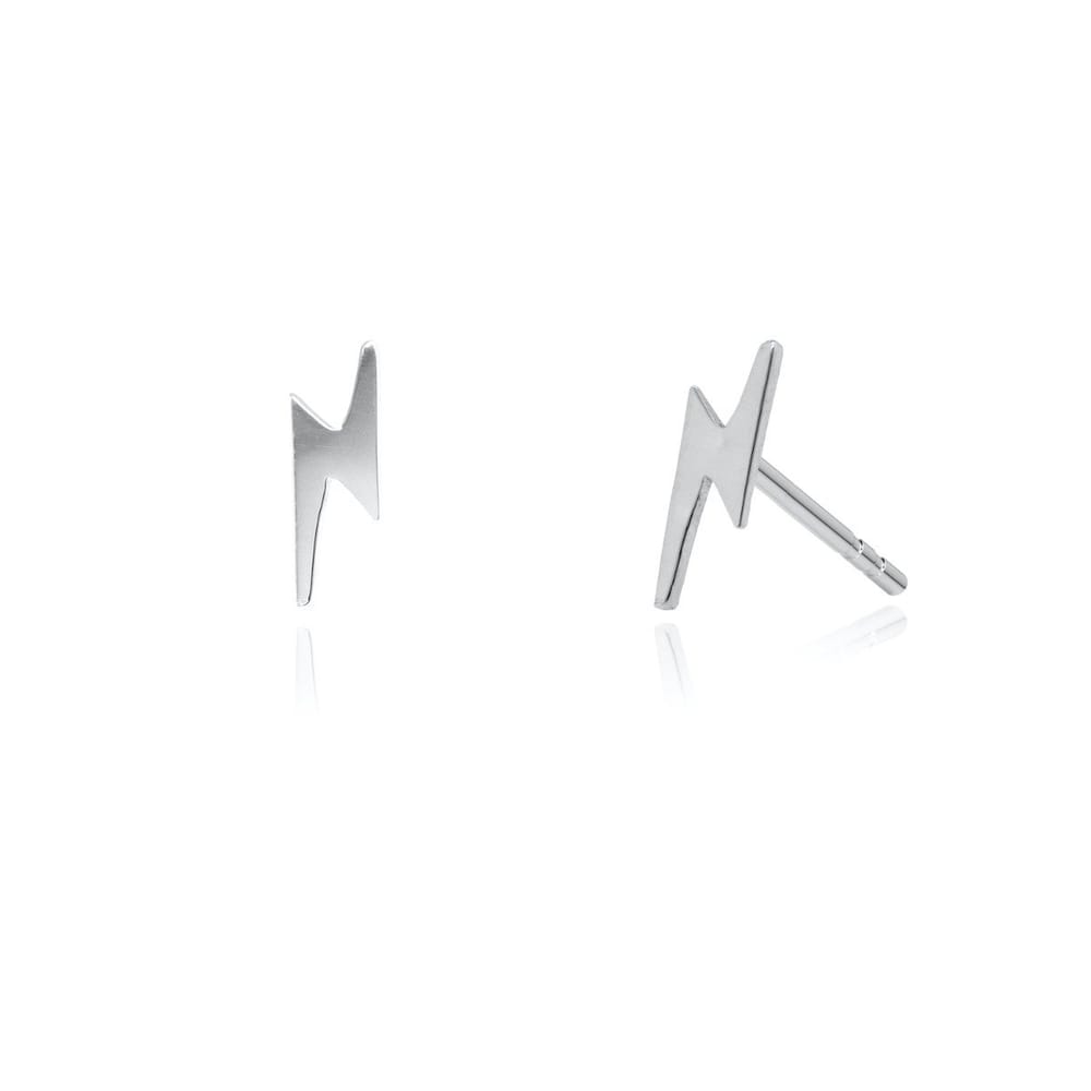 10K WG Lightning Bolt Stud Earrings