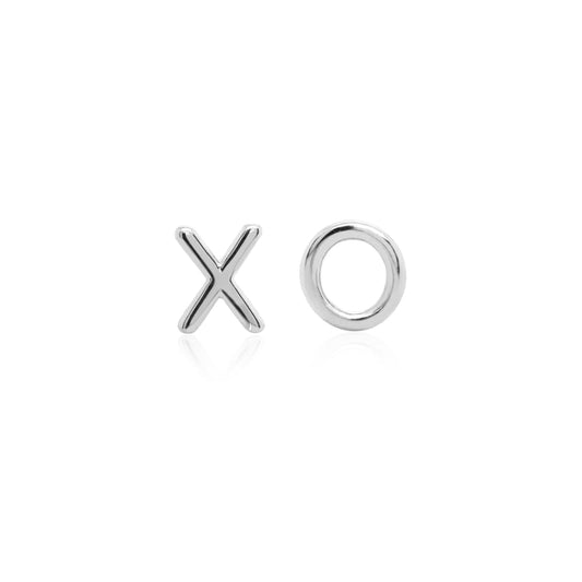 10K WG X And O Stud Earrings