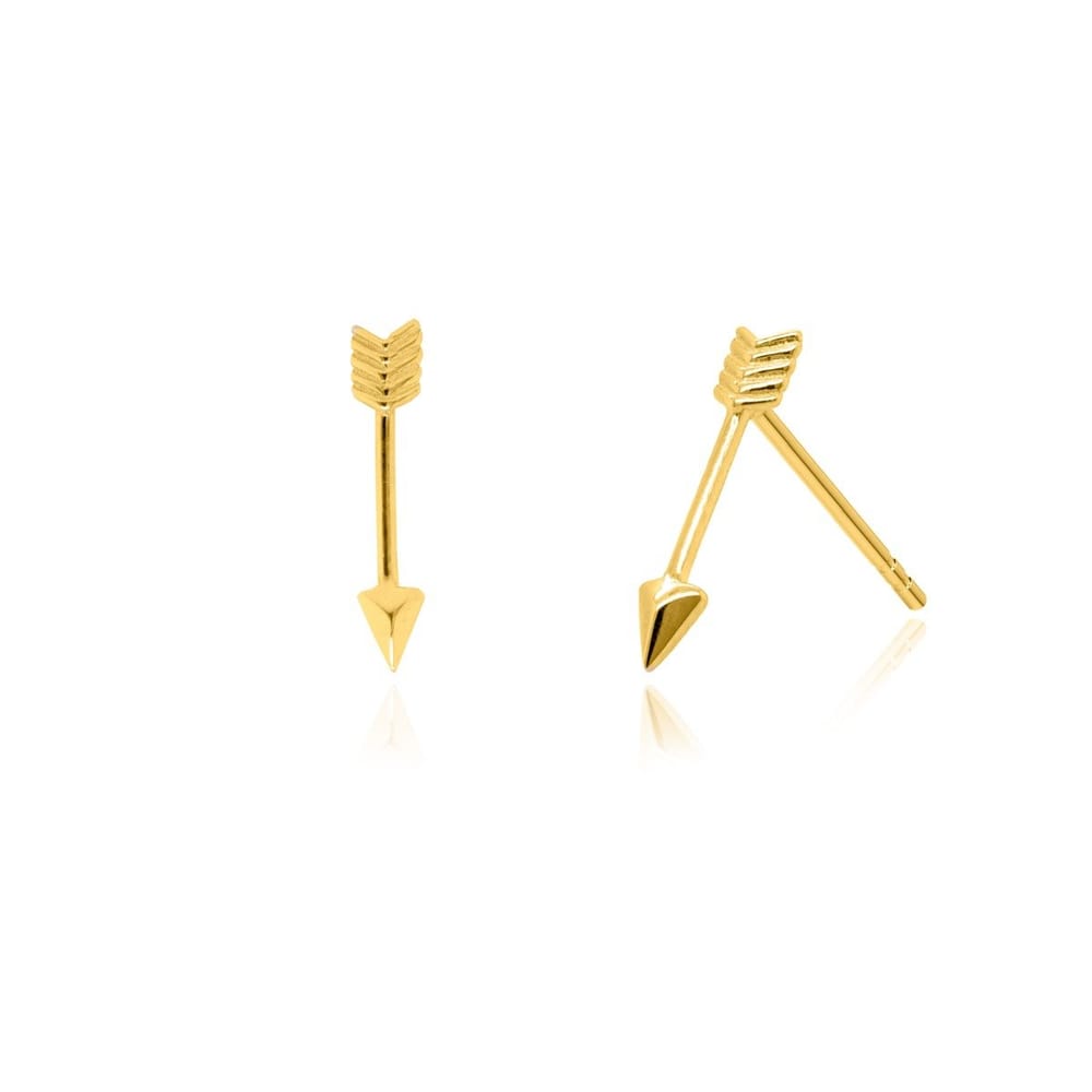10K YG Mini Arrow Stud Earrings