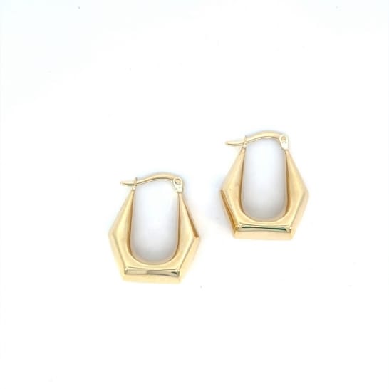 10K YG Puffy Angled Hoops