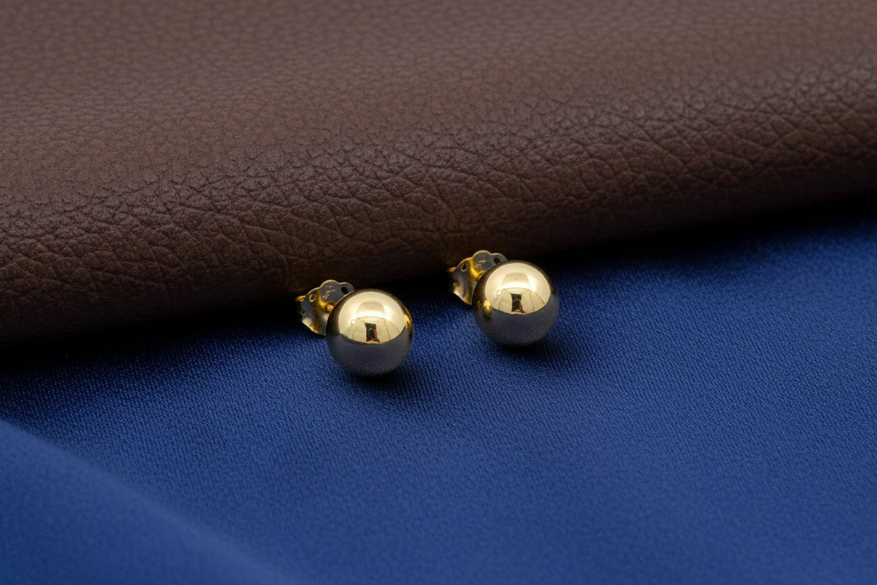 14K YG 7mm Ball Studs