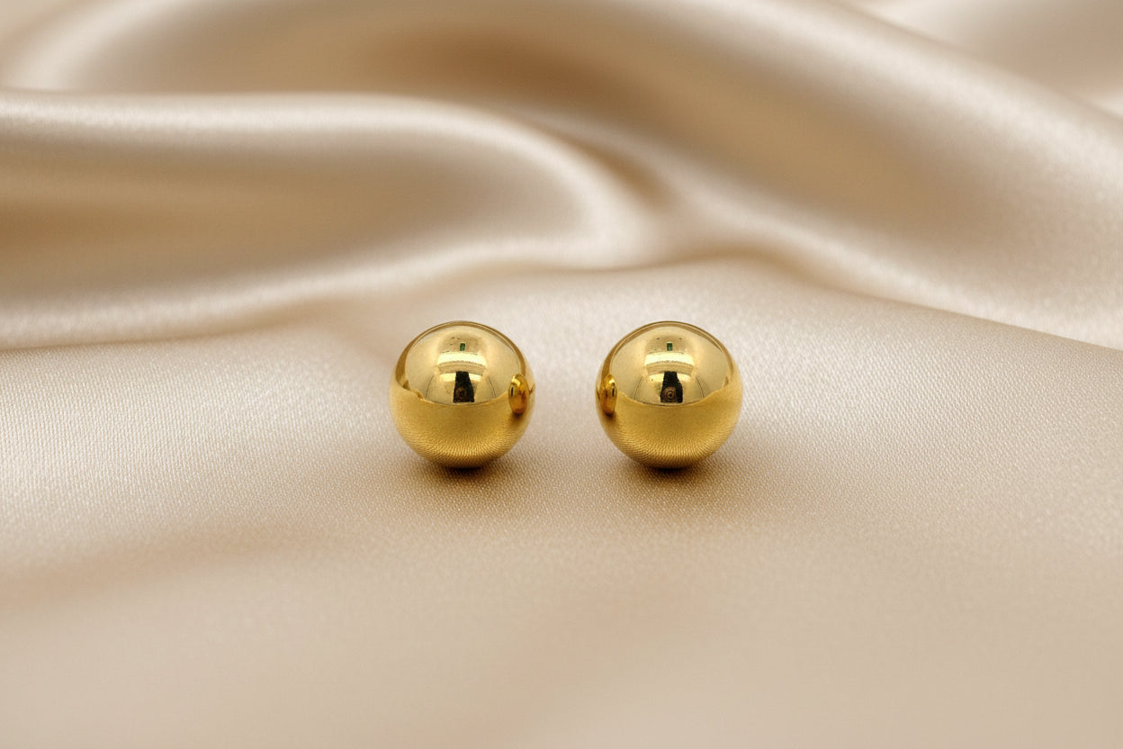 14K YG 8MM BALL STUDS