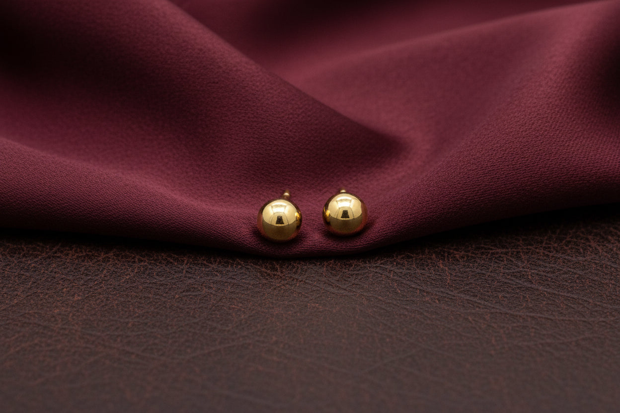 14K YG 5mm Ball Studs