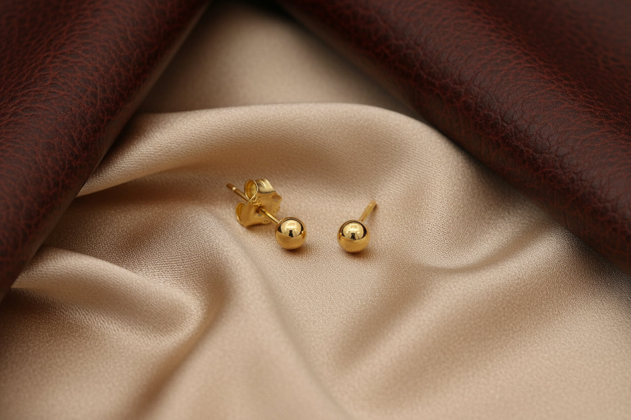 14K YG 3mm Ball Studs