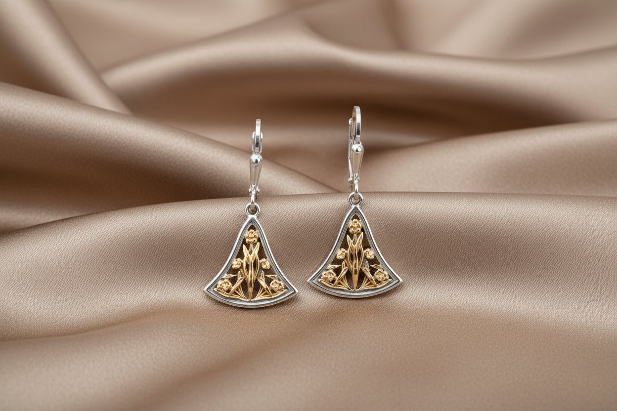 Silver with 24k Vermeil Alchemy Leverback Earrings