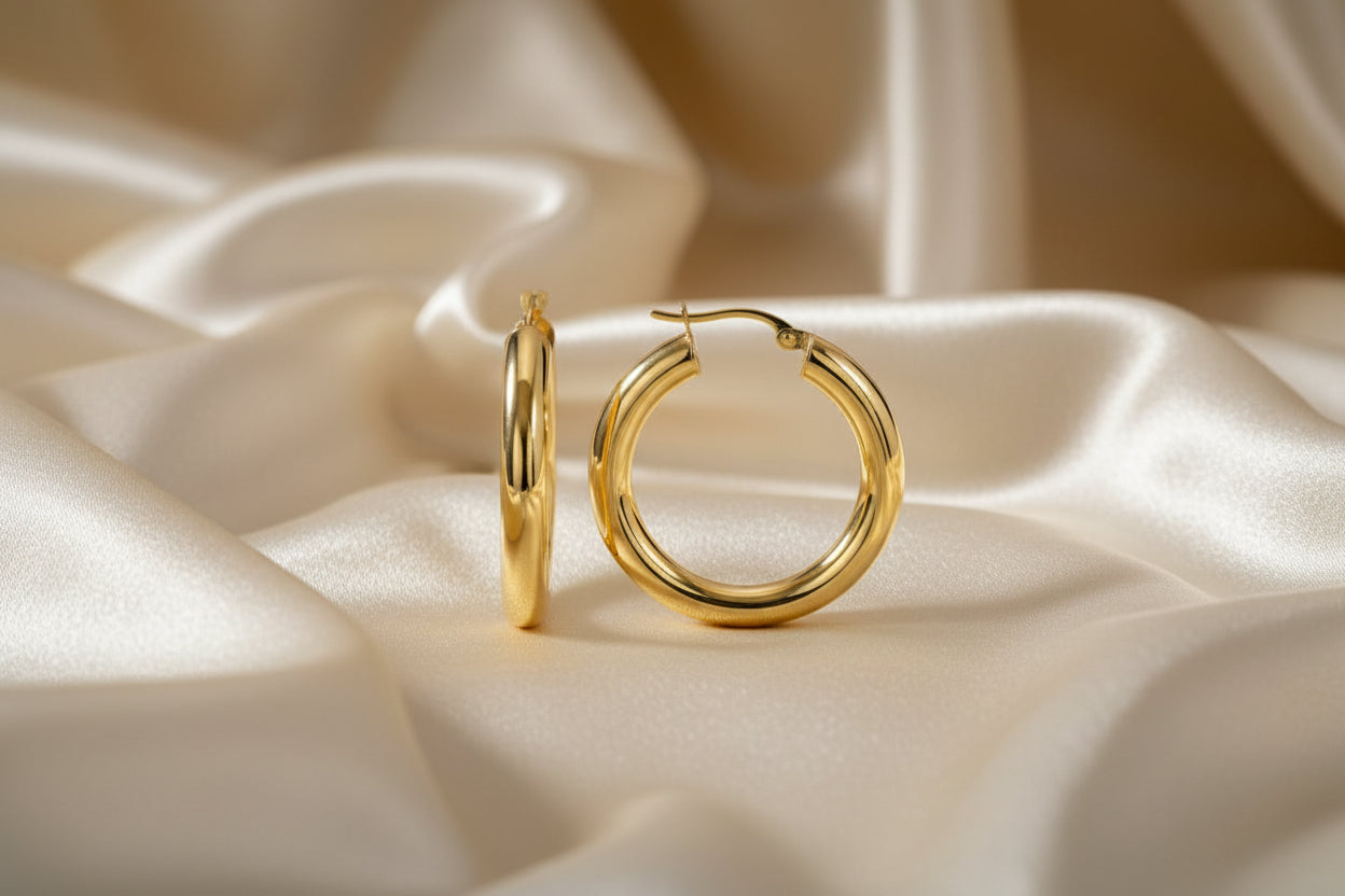 10K YG 4mmX 29mm Classic Hoops