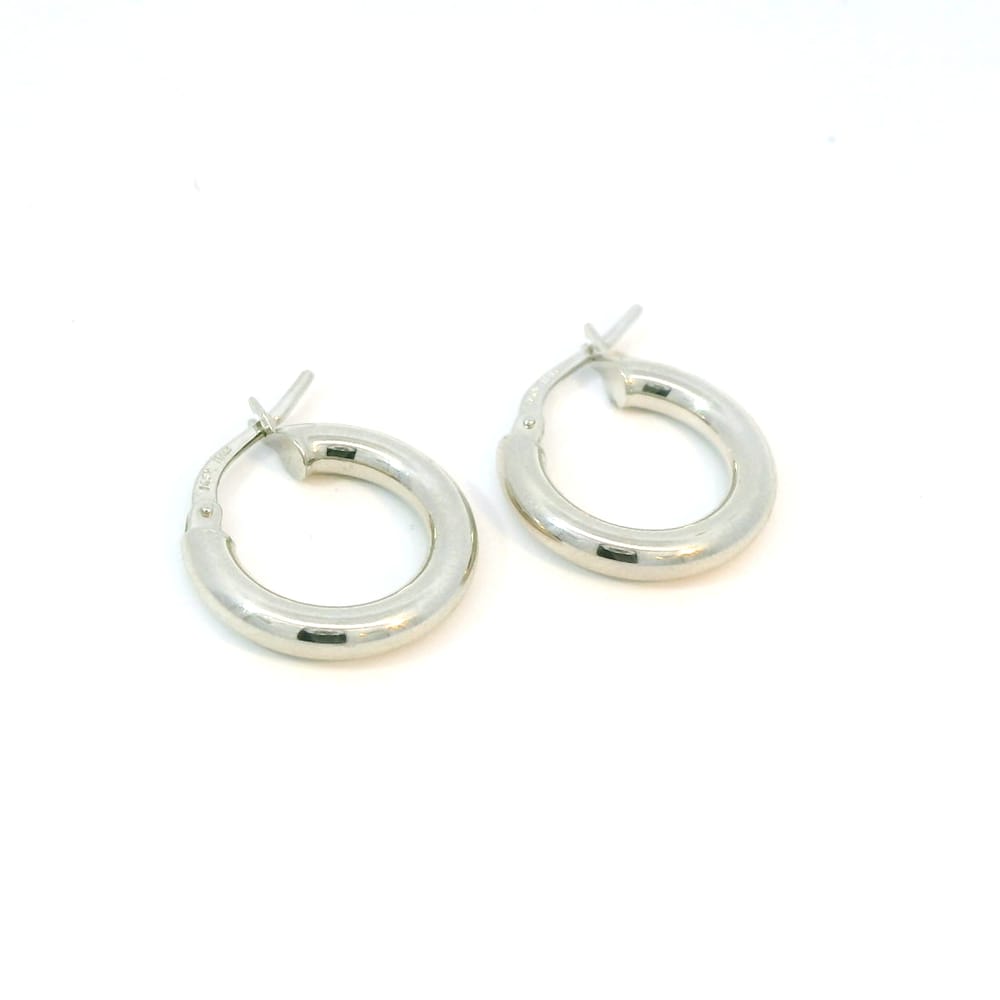 14K White gold hoops