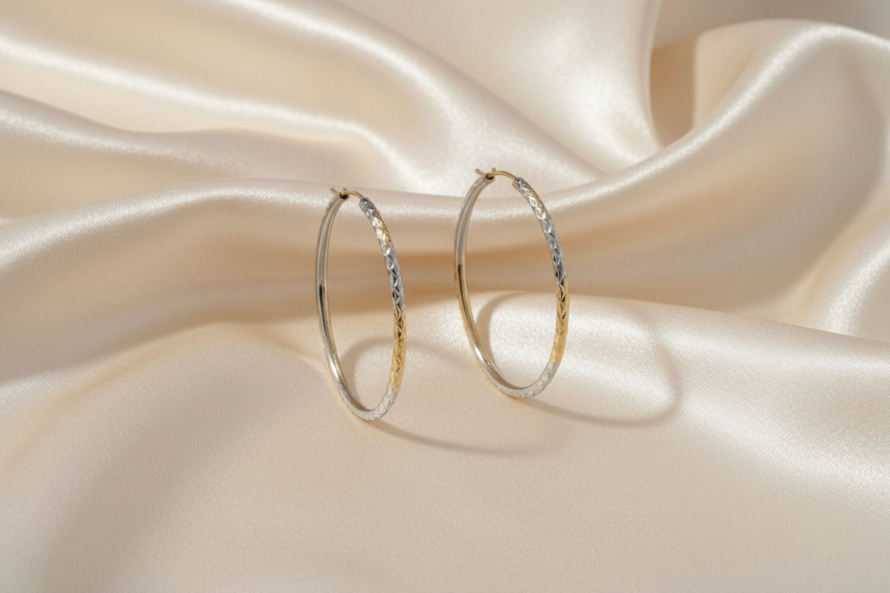 10K YG/WG 40mm DC Hoops