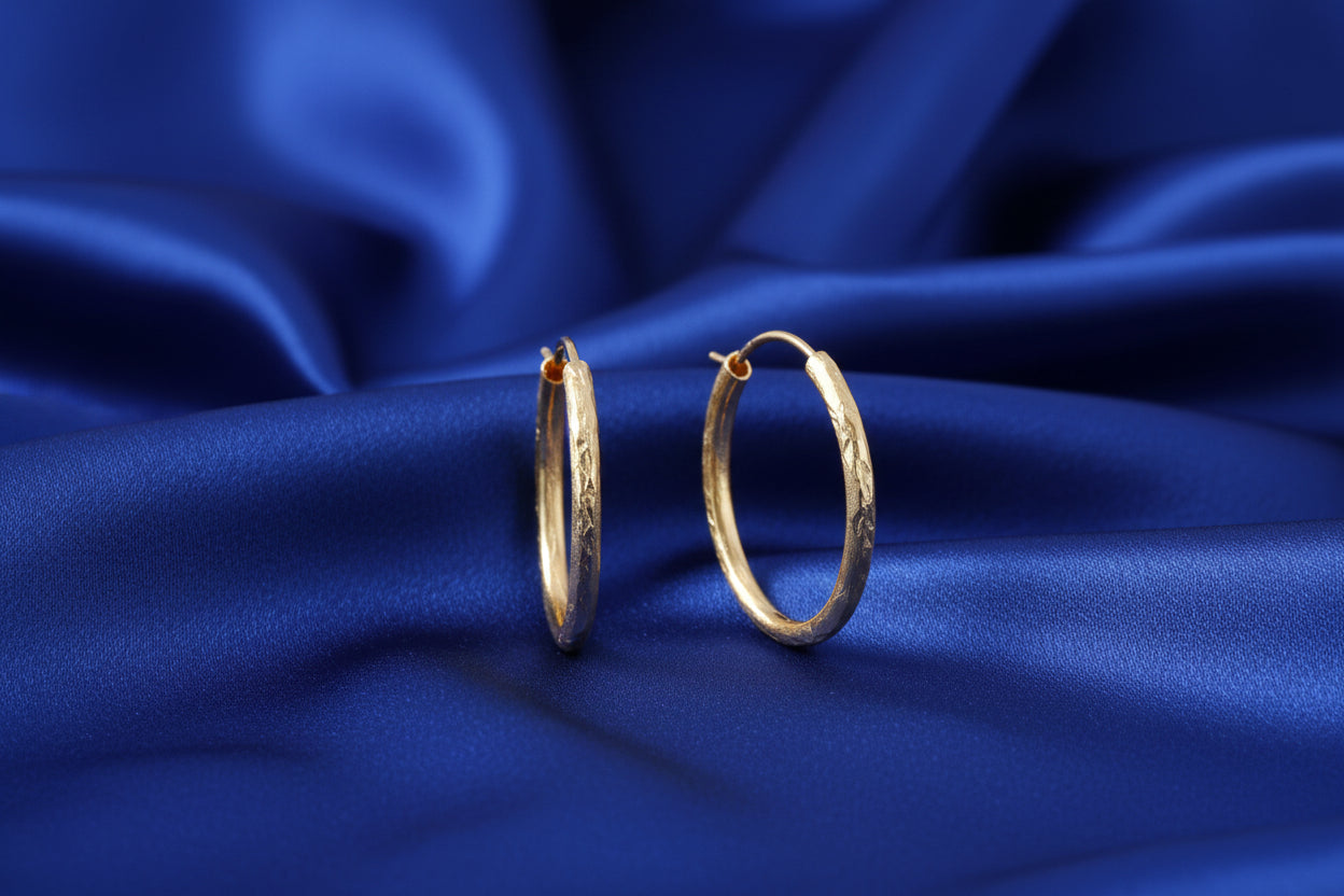 10K YG Diamond Cut Sleepers 15mm