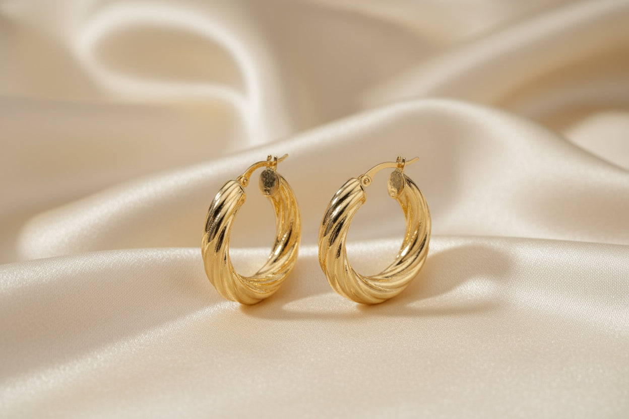 10K YG Hollow Twisted Hoops (small)